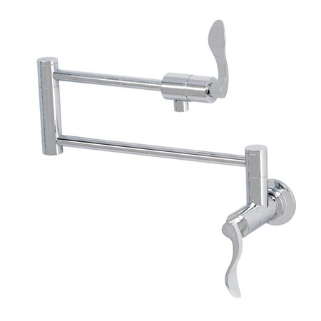 KINGSTON BRASS KS4101DFL Wall Mount Pot Filler, Polished Chrome KS4101DFL